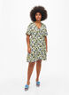Printed wrap dress with short sleeves, Yellow, Model image number 1