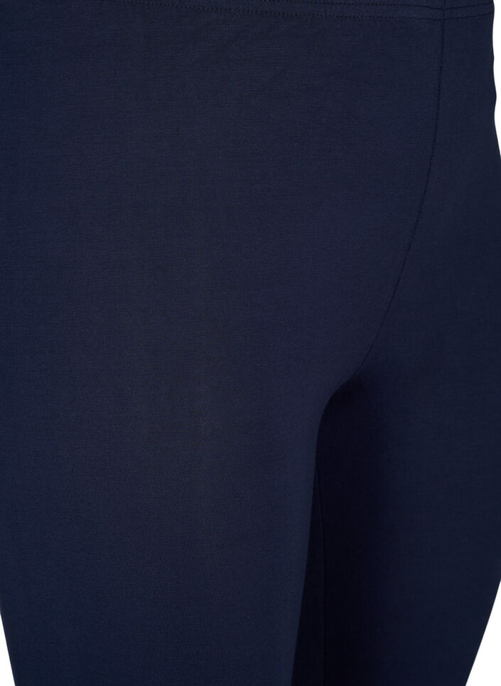 Basic 3/4-length viscose leggings, Blue, Packshot image number 2