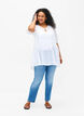A-line viscose tunic with lace-up detail, White, Model image number 1