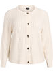 Cable knit cardigan with golden buttons, Vanilla, Packshot image number 0