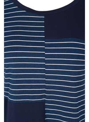 Short-sleeved viscose t-shirt with stripes, Night Sky Stripe, Packshot image number 2