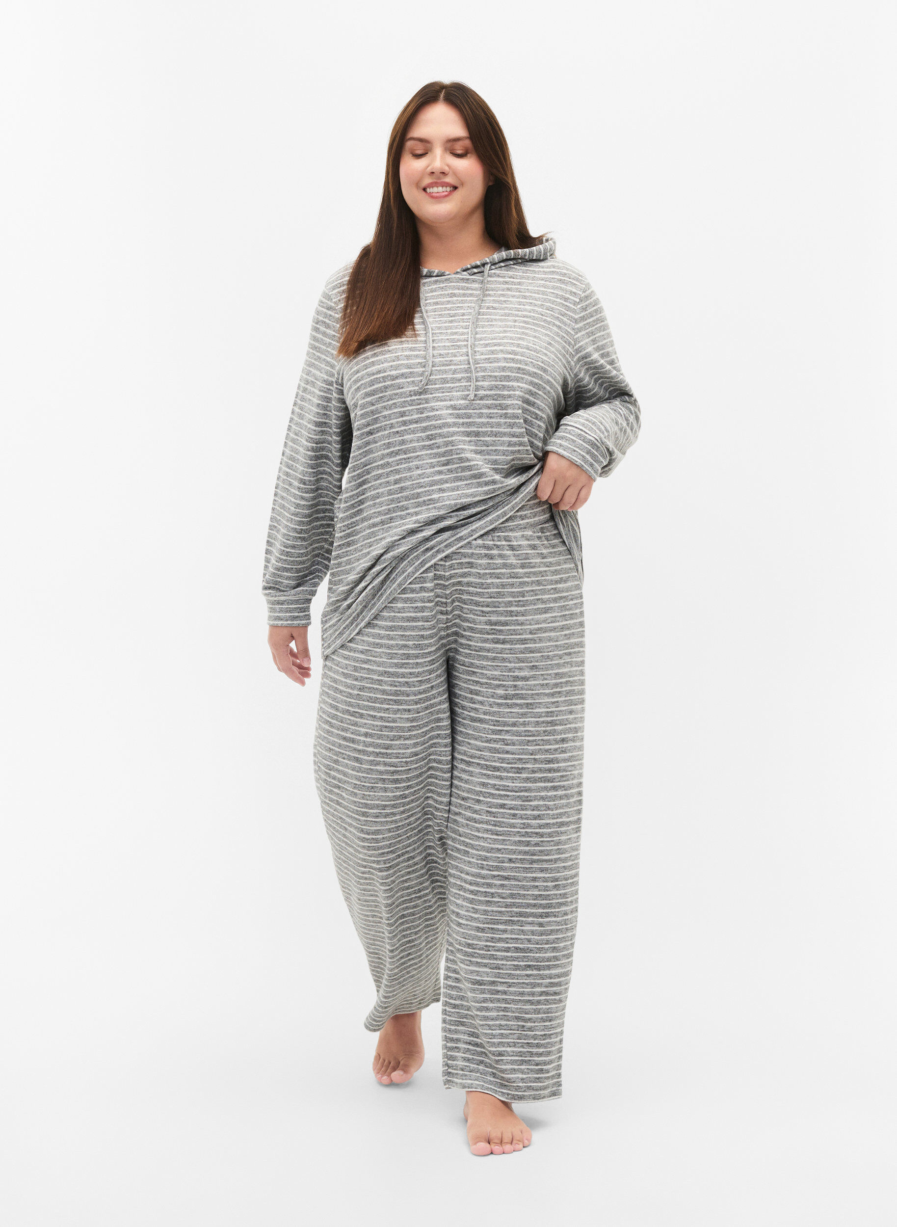 Zizzifashion Loose hoodie with stripes, DGM Stripe, Model image number 3