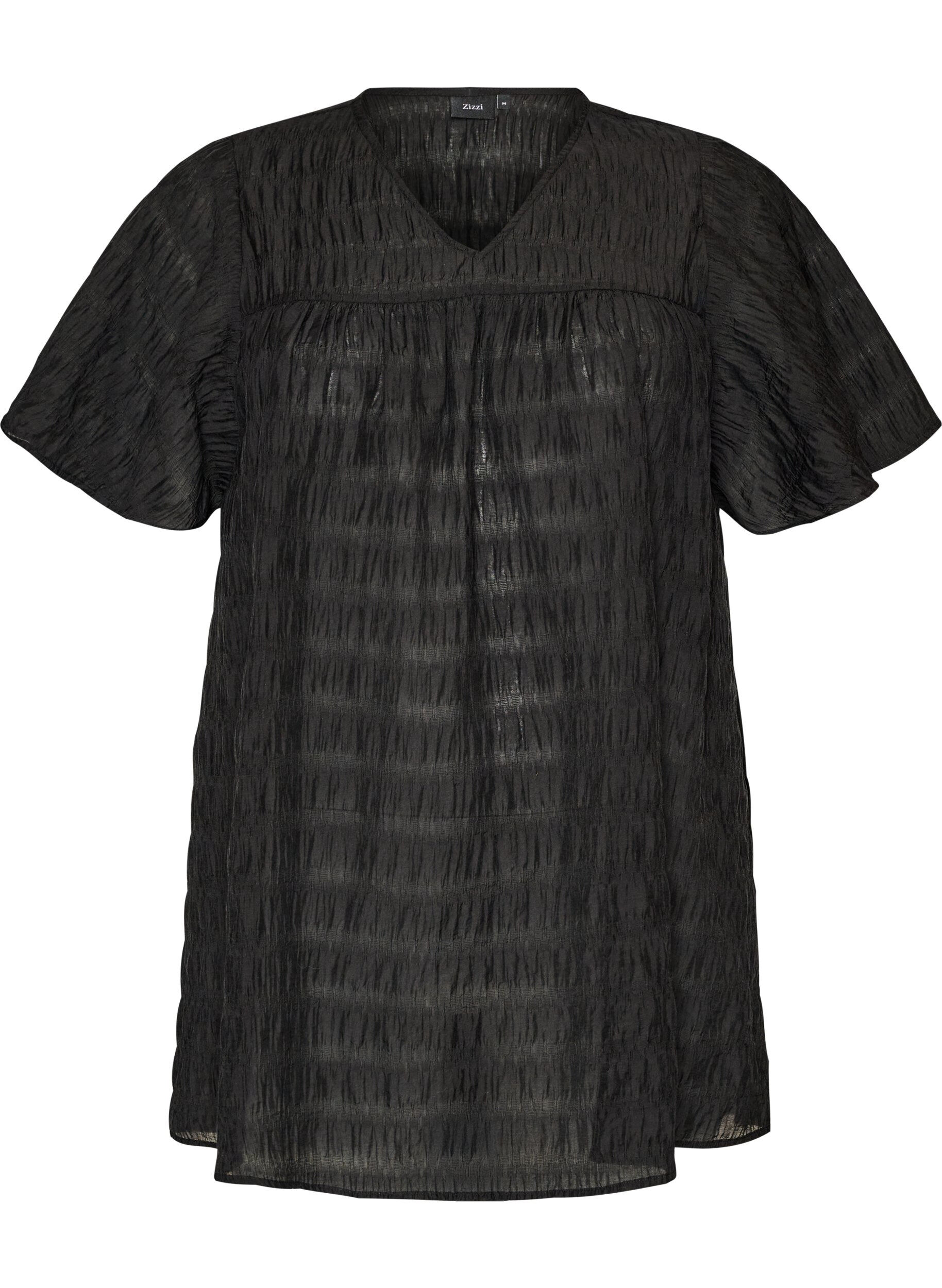 Tunic in lyocell with flutter sleeves