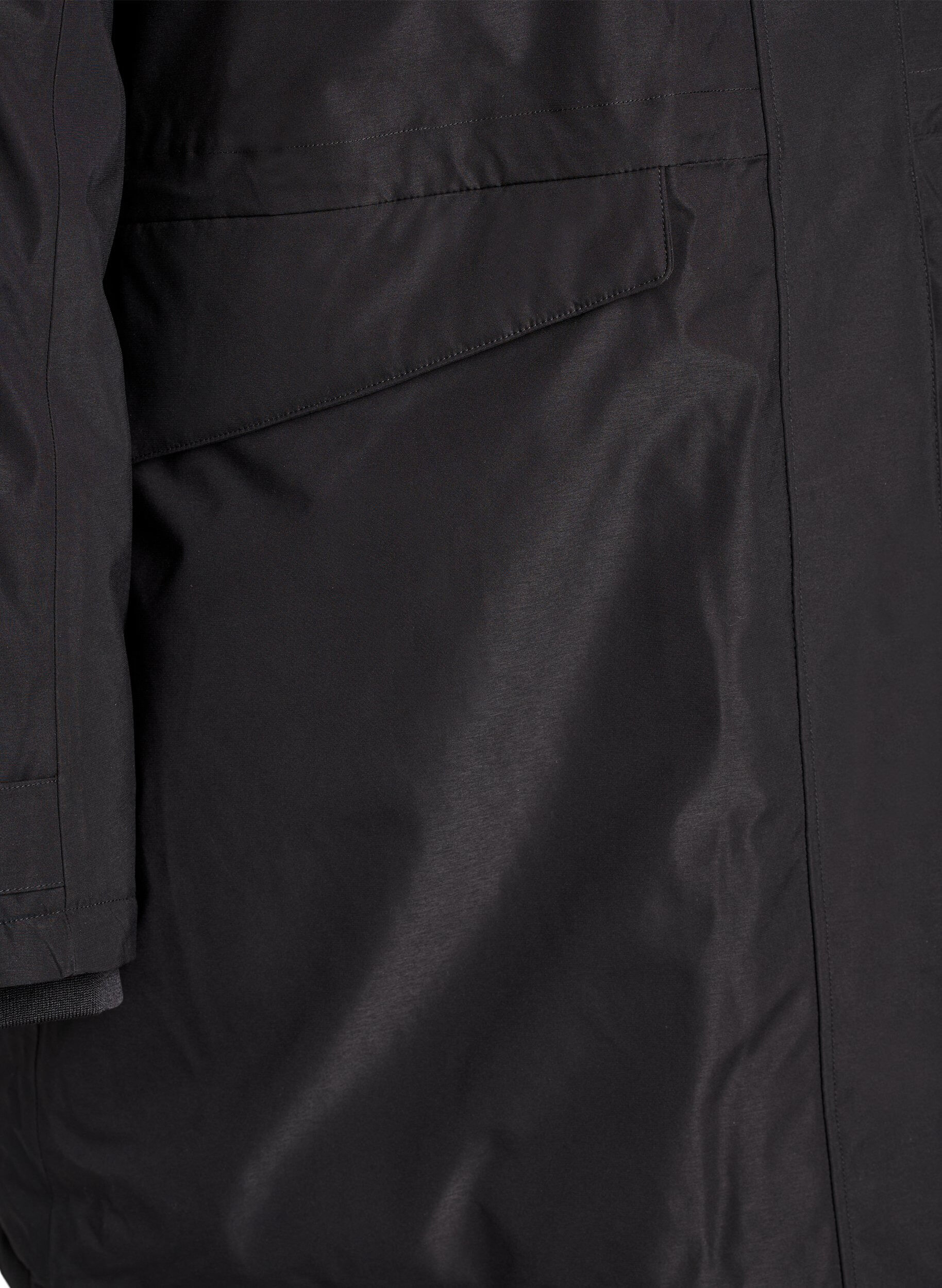Zizzifashion Water-repellent parka with a hood and functional details, Black, Packshot image number 3