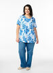 T-shirt with floral print, Blue, Model image number 1