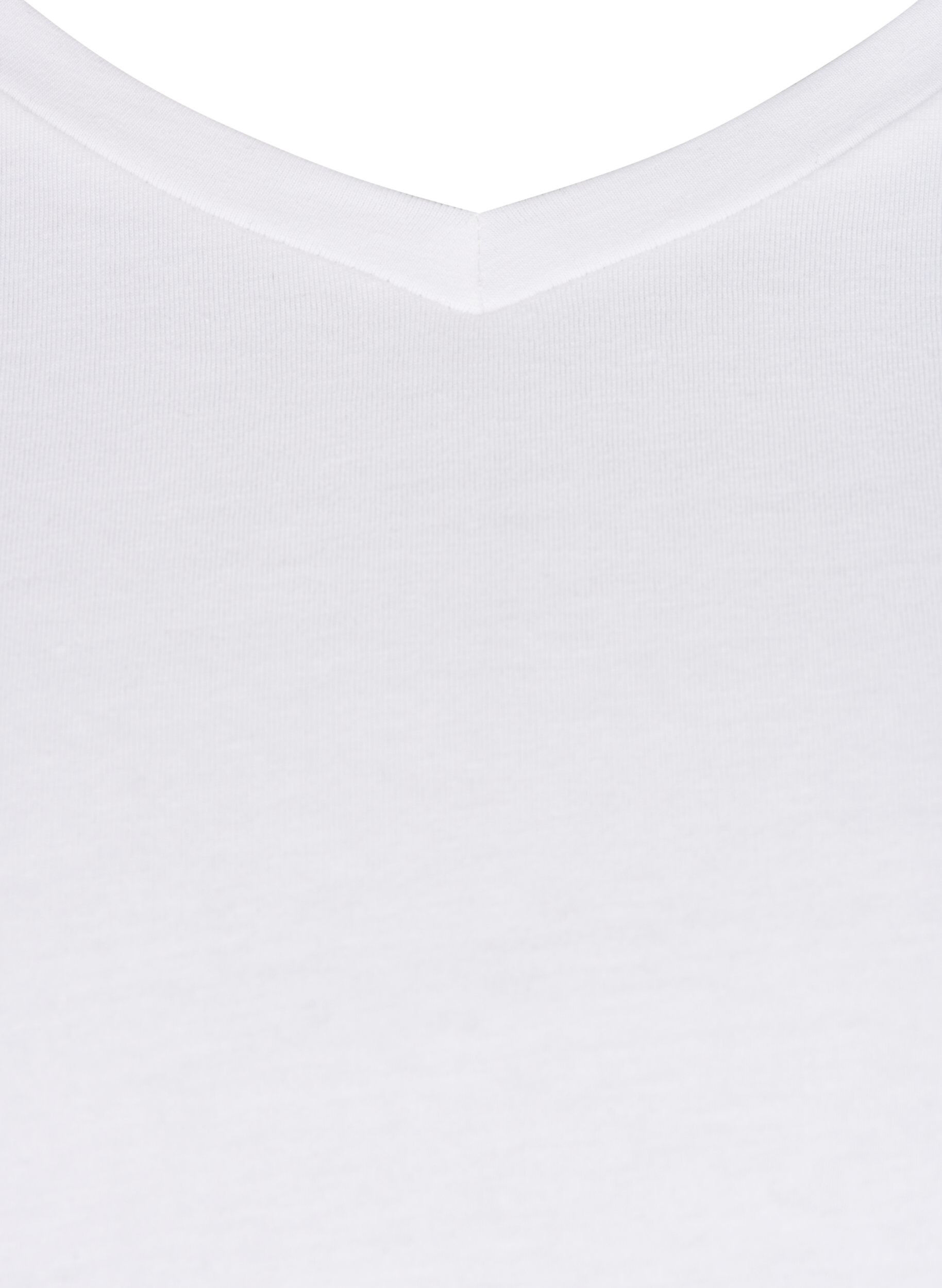 ZizzifashionBasic plain cotton t-shirt, White, Packshot image number 2