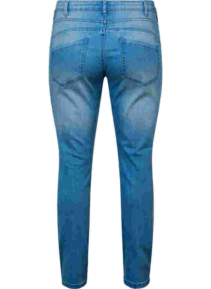 Ripped Emily jeans with regular waist, Blue denim, Packshot image number 1