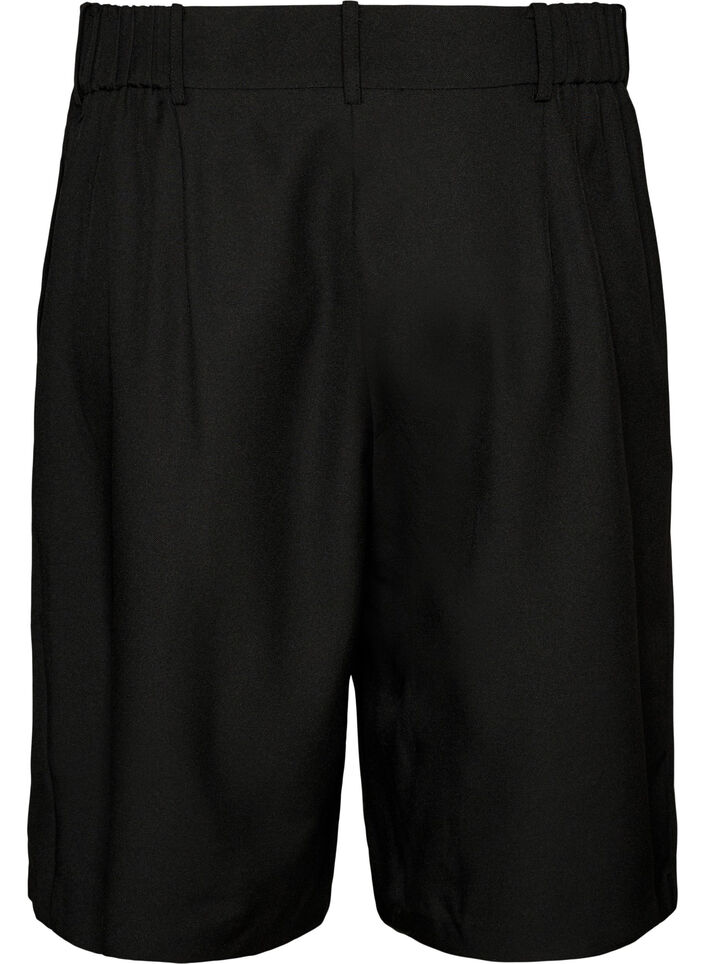 Loose high-waisted Bermuda shorts, Black, Packshot image number 1