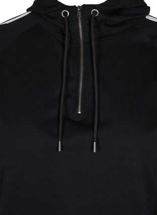  Sweatshirt with hood and zip, Black, Packshot image number 2