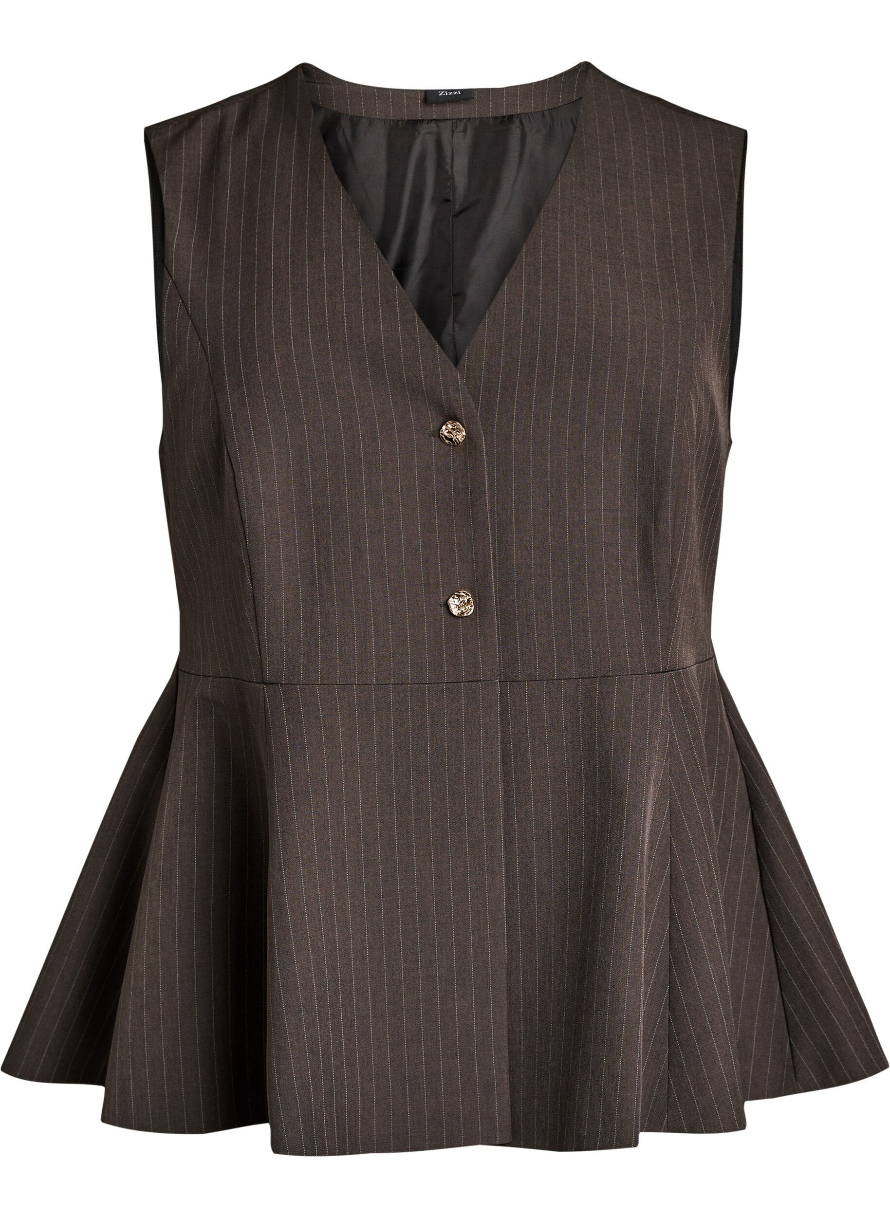Pinstriped waistcoat with peplum