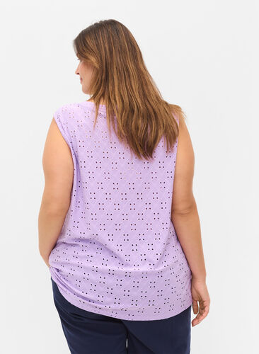 Top with broderie anglaise, Lavendula, Model image number 1