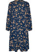 Midi dress with smock and decorative buttons, Blue, Packshot image number 0