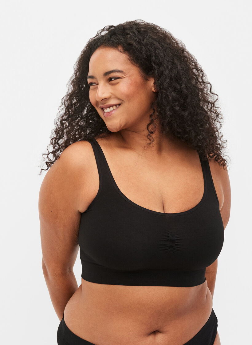 Soft non-padded bra, Black, Model image number 0