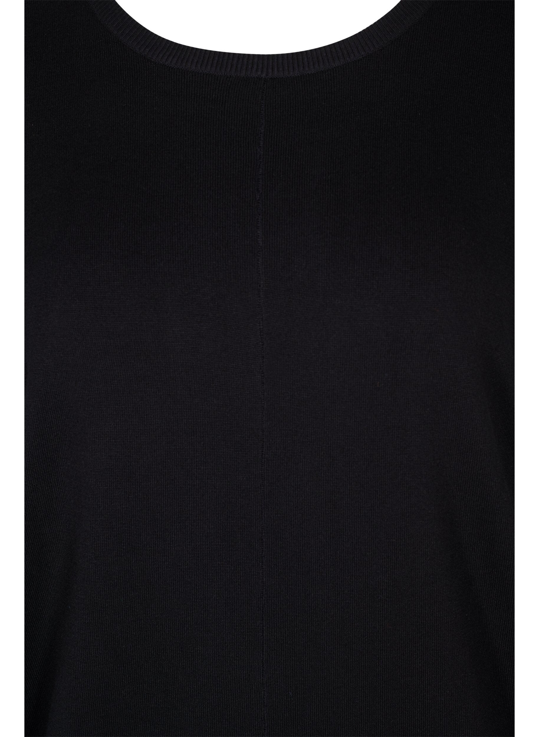 Zizzifashion Knitted tunic in viscose blend, Black, Packshot image number 2