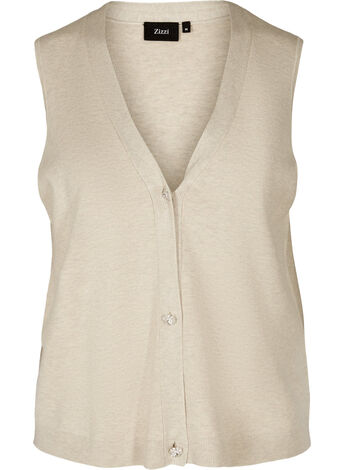 Knitted vest with a V-neck and buttons