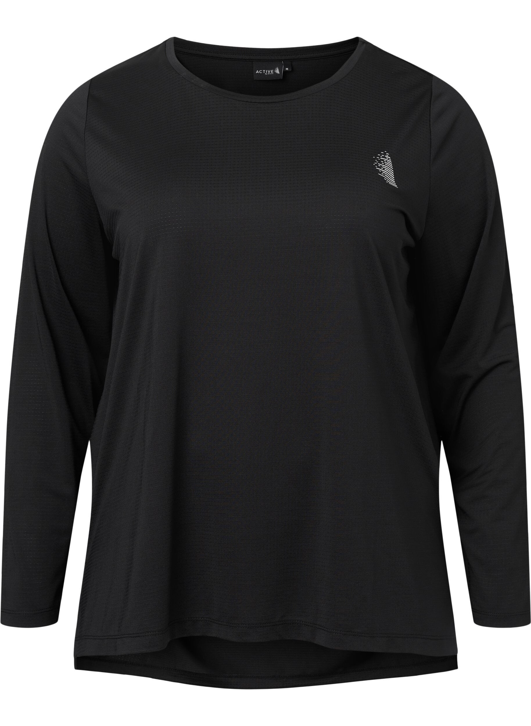 Zizzifashion Long-sleeved training blouse with structure, Black, Packshot image number 0