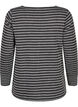 Round neck blouse with striped pattern, Black Stripe, Packshot image number 1