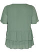 Blouse with V-neck and ruffles, Green, Packshot image number 1