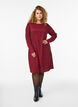 Dress with rhinestones and scalloped edges, Dark Bordeaux, Model image number 0