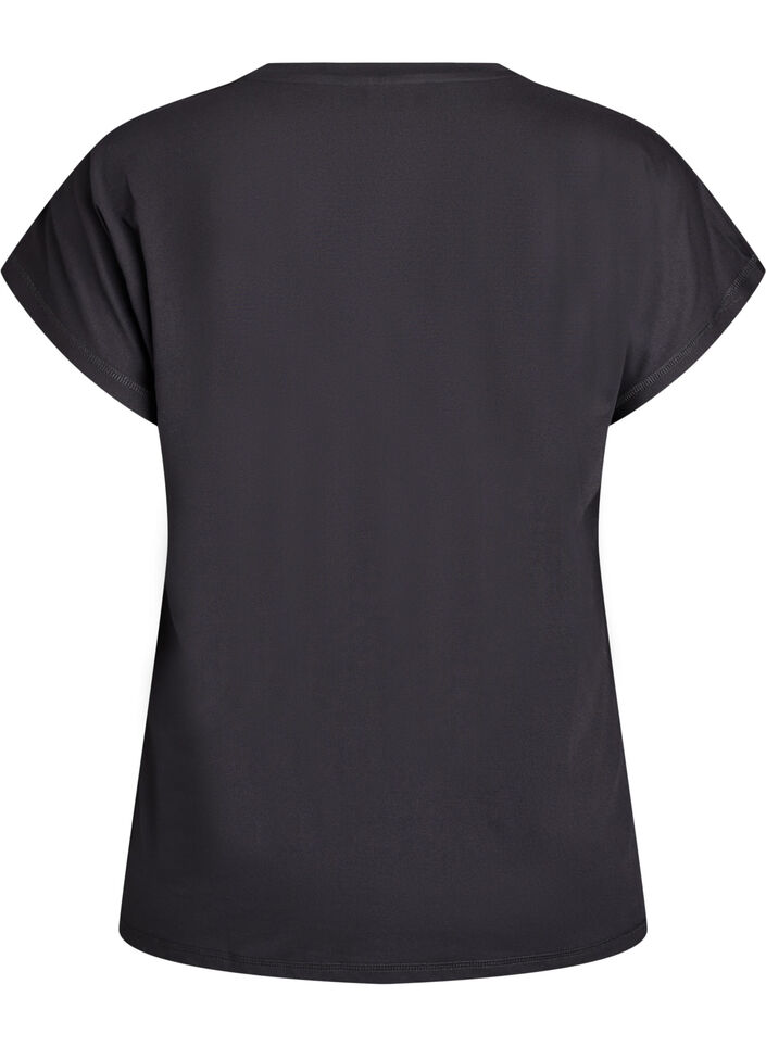 Solid-coloured training T-shirt, Black, Packshot image number 1