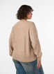 Cable knit cardigan with pearl buttons, Beige, Model image number 2
