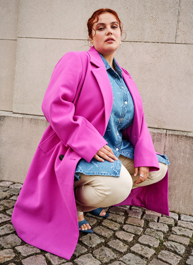 Coat with double-breasted button closure, Purple Orchid, Image image number 0