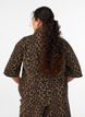 Denim shirt with leopard print and short sleeves, Brown, Model image number 2