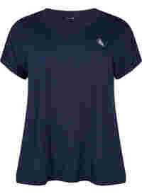 Short-sleeved sports T-shirt with V-neckline