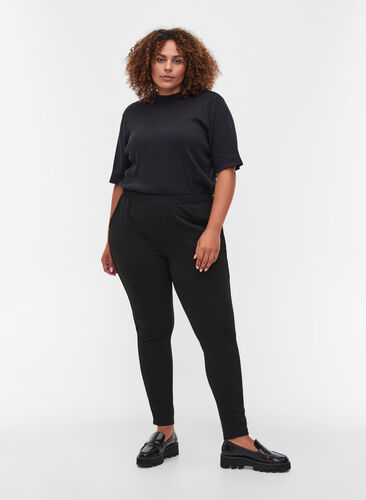 Pants with pockets and piping, Black, Model image number 0