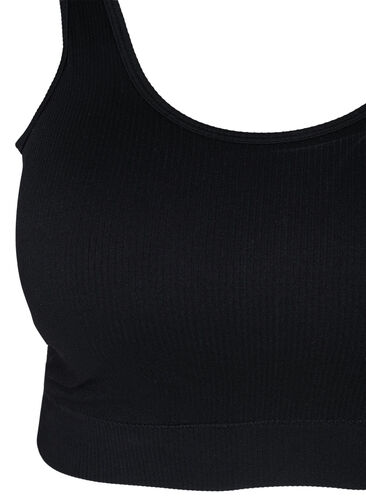 Seamless bra with removable inserts, Black, Packshot image number 2