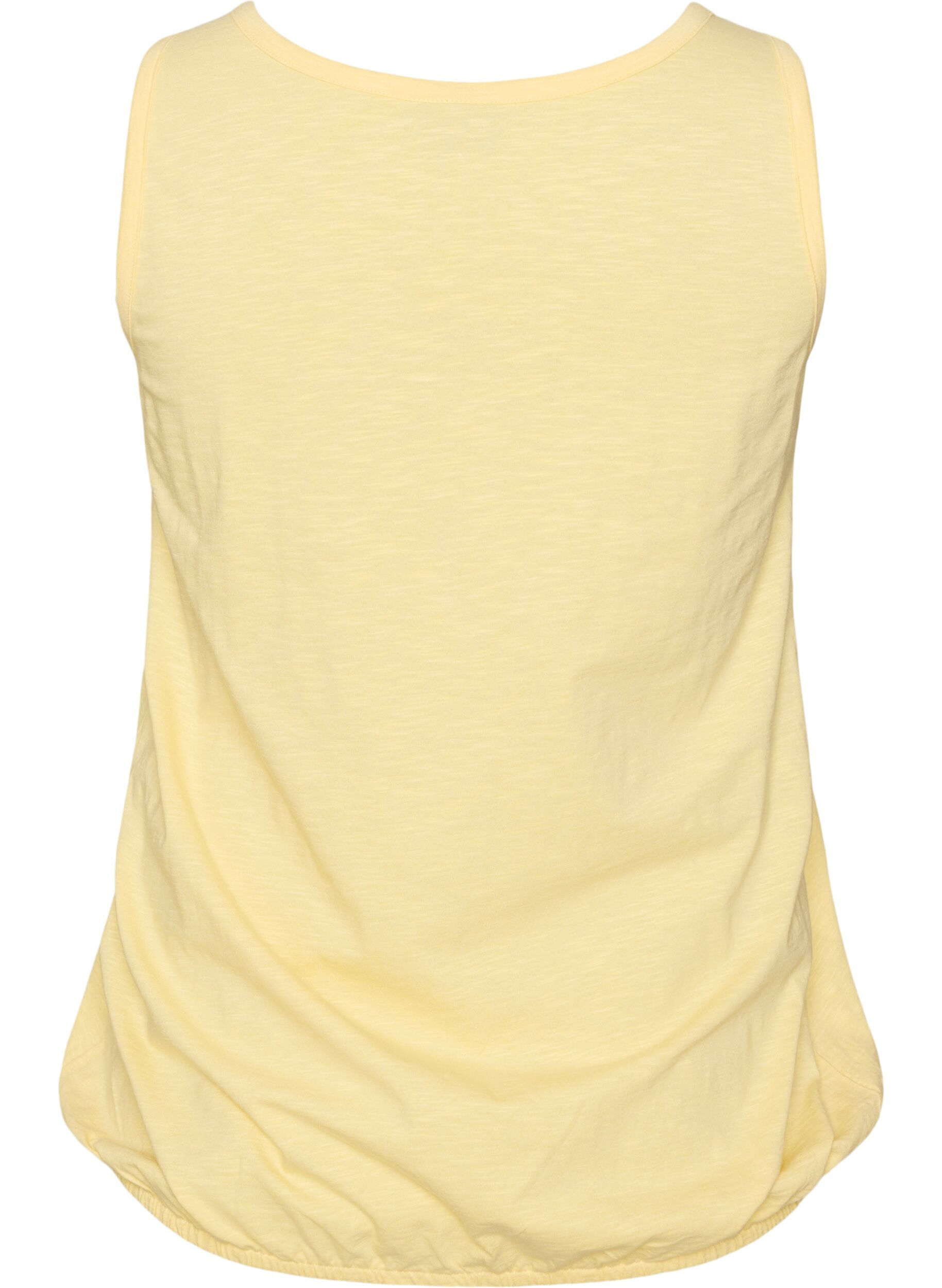 ZizzifashionTank top in organic cotton with V-neck and buttons, Yellow, Packshot image number 1