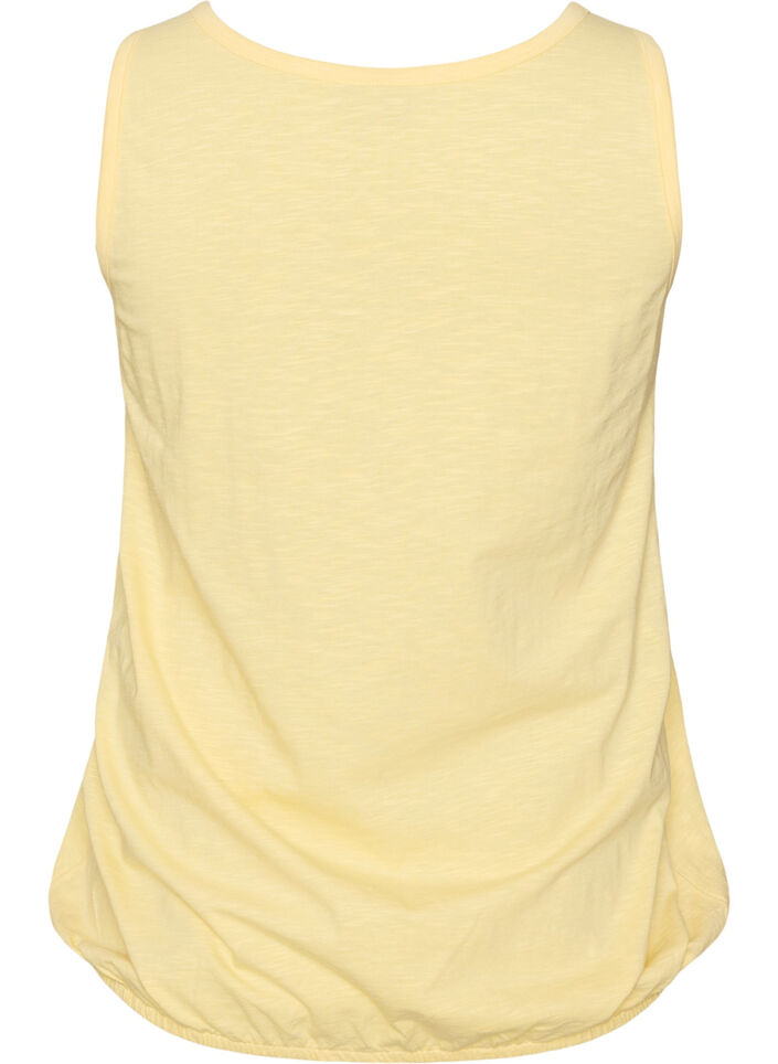 Tank top in organic cotton with V-neck and buttons, Yellow, Packshot image number 1