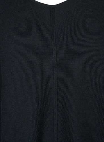 Knitted blouse with 3/4 sleeves, Black, Packshot image number 2