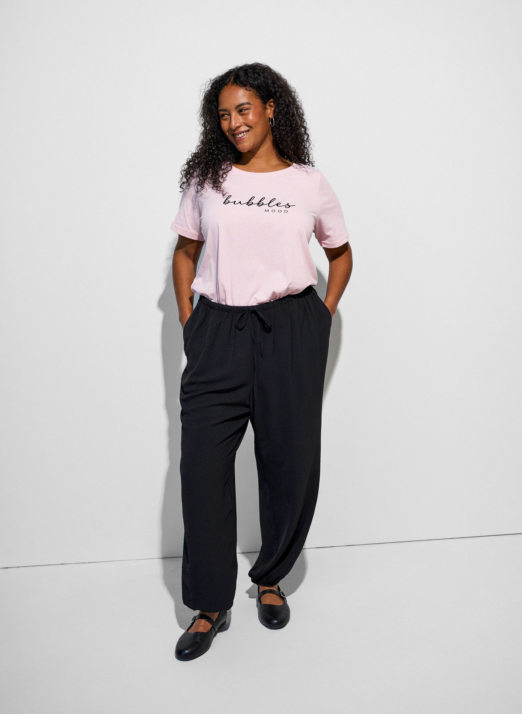 ZizzifashionT-shirt with motif, Pink, Model image number 1