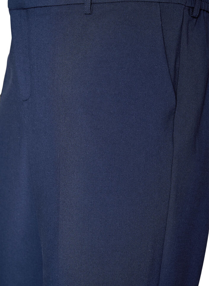 Tailored trousers with a high waist and straight fit, Blue, Packshot image number 2