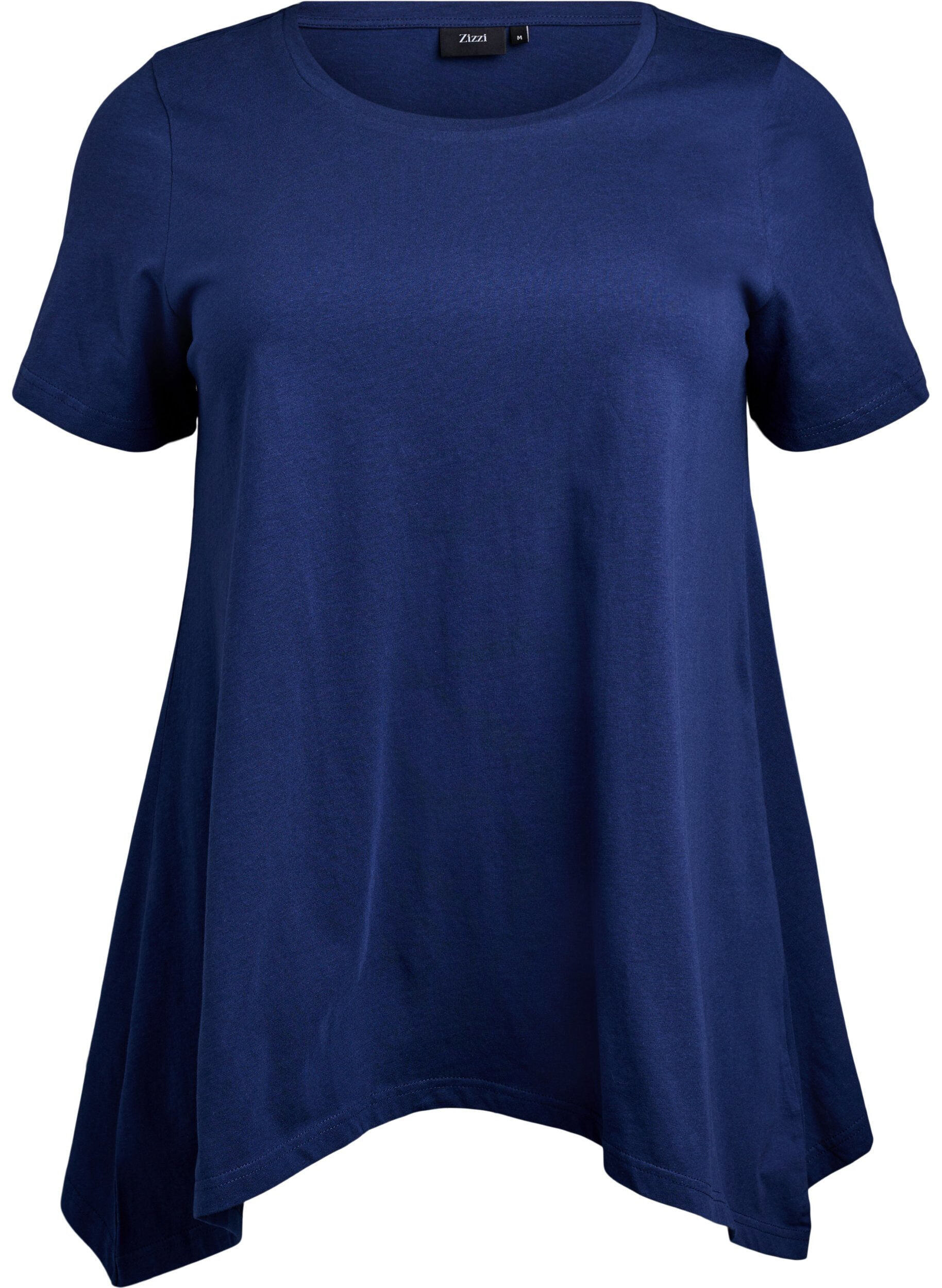 ZizzifashionT-shirt with a round neck and A-line shape, Blue, Packshot image number 0