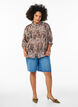 Loose shirt with animal print and chest pockets, Brown, Model image number 1