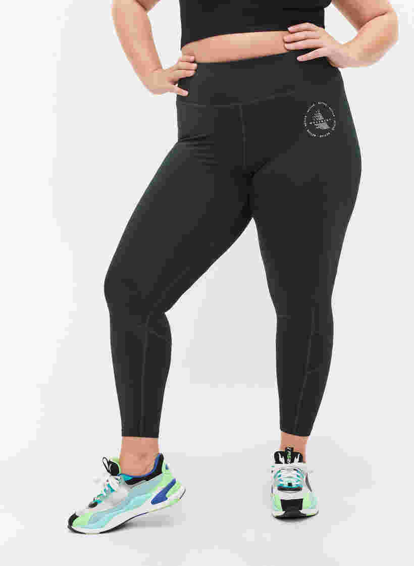 Solid-coloured gym leggings, Scarab, Model image number 2