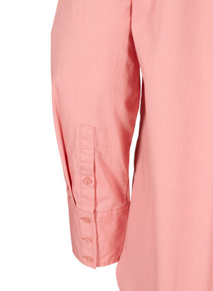 Long cotton shirt with chest pockets, Blush, Packshot image number 3