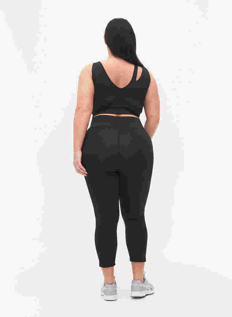 Close-fit workout capris, Black, Model image number 1