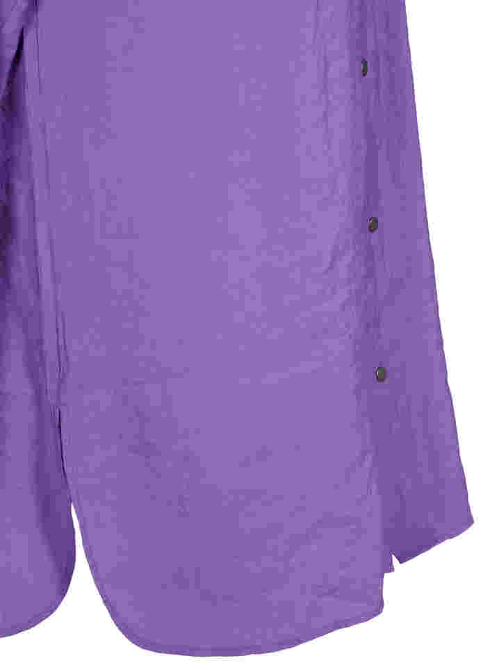 Long viscose shirt with buttons, Royal Lilac, Packshot image number 3