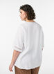 Blouse in linen and viscose with crochet details, White, Model image number 2