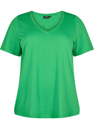 FLASH - T-shirt with v-neck, Kelly Green, Packshot image number 0