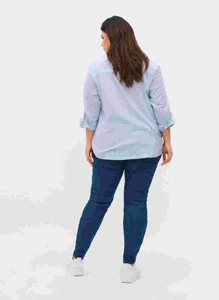 Cotton blend jeggings with back pockets, Dark blue, Model image number 1