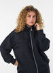 Jersey cardigan with zipper and high collar, Black, Model image number 3