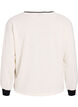 Sweatshirt in structured jersey with front print, Beige, Packshot image number 1