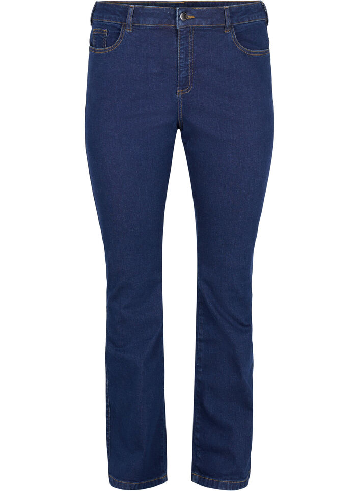 High-waisted Ellen bootcut jeans, Unwashed, Packshot image number 0