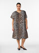 V-neck dress in viscose, Brown, Model image number 0
