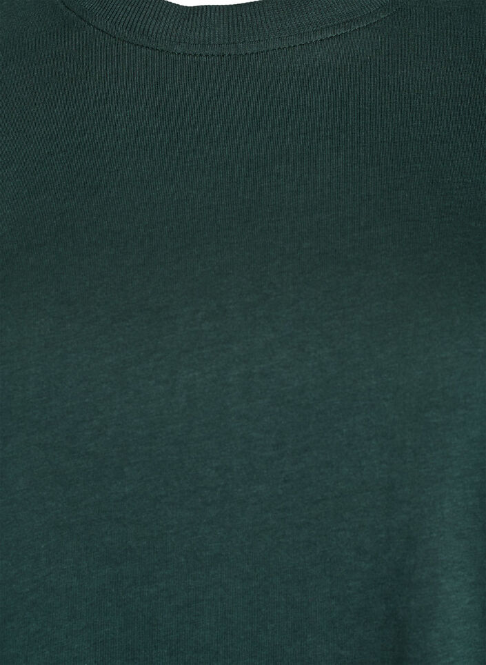 Basic cotton T-shirt with round neck, Green, Packshot image number 2