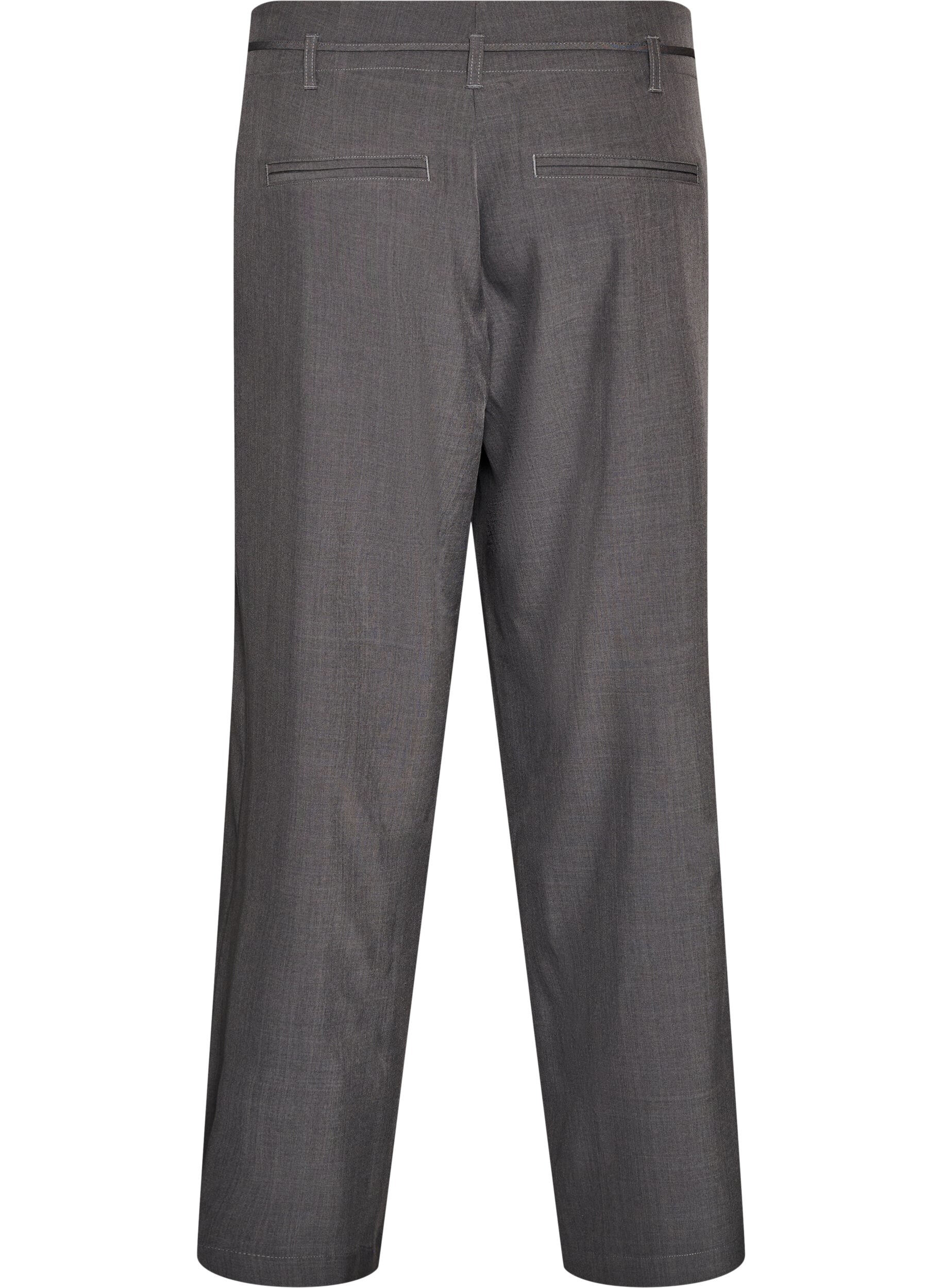 ZizzifashionTailored trousers with creases and a tie-belt, Dark Grey, Packshot image number 1